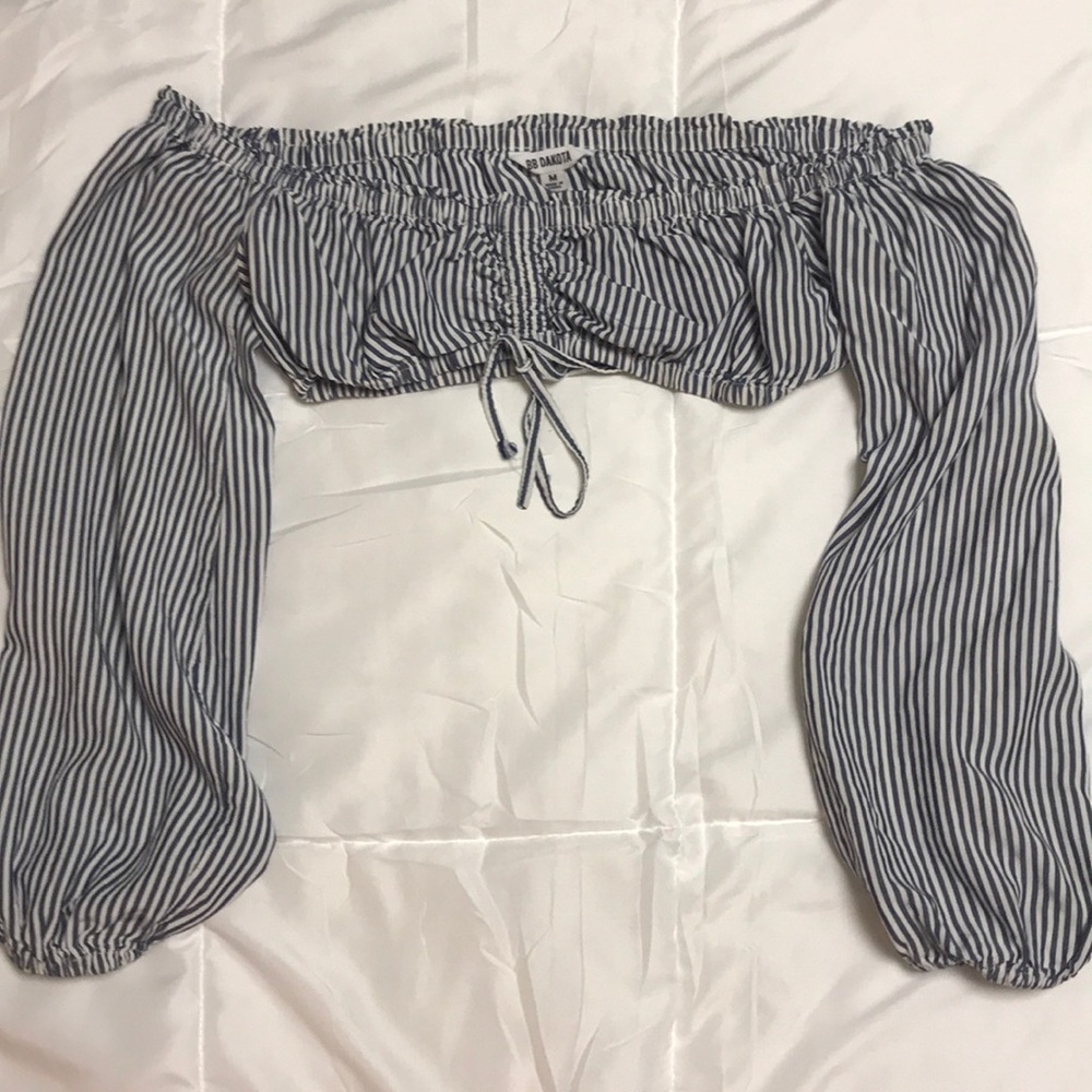 Bb Dakota striped crop top With ruching
